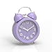 PiLife 3" Mini Non-ticking Vintage Classic  Analog Alarm Clock with Backlight , Battery Operated Travel Clock, Loud Twin Bell Alarm Clock for Kids( 3D Purple)