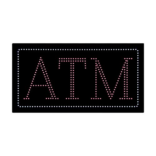 LED ATM Open Light Sign Super Bright Electric Advertising Display Board for Business Shop Store Window Bedroom Decor 24 x 12 inches