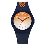 Superdry 'Urban Laser' Quartz Plastic and Silicone Dress Watch, Color:Blue (Model: SYG198UO)