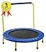 Portable & Foldable Trampoline - 36 Dia. Durable Construction Safe for Kids with Padded Frame Cover and Handle / 1 Year Warranty - Yellow by GYMENIST