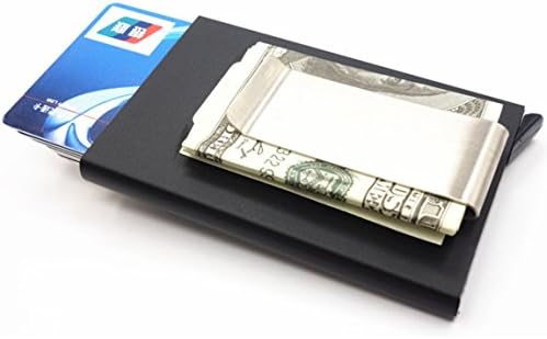 RFID Blocking Slim Wallet Aluminum Front Pocket Wallet Money Clip Wallet Automatic Pop Up Wallet