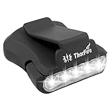 Thorfire Cap Hat Light 5-LED Headlamp Rotatable Ball Cap Visor Light Clip-on Hat Light Hands Free for Hunting Camping Fishing (Pack of 1)