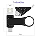 USB Drive for iPhone, 256GB 3 in 1(Type C+Lightning+USB) Flash Drive USB Stick Thumb Drive Pen Drive for Photo Backup (Black)