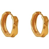 925 Sterling Silver Hammered Hoop Earrings, Sold as a Pair