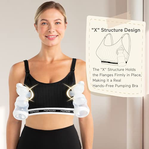 Momcozy Seamless Pumping Bra Hands Free, Comfort and Great Support