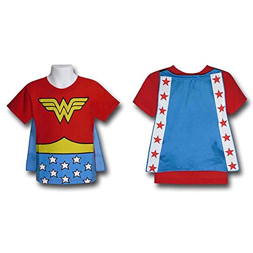 Wonder Woman Toddler Kids Child Costume Cape T-Shirt (2T-5T)