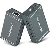 HDMI Extender,164 Ft Full HD Uncompressed Transmit,Up to 1080P@60Hz Over Single Ethernet Cat5e/Cat6/Cat7,3D & EDID & POC Supported,(Transmitter and Receiver)