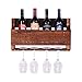 del Hutson Designs Wall Mounted The Little Elm Wine Rack with 4 Bottle 4 Long Stem Glass Holder, Walnut