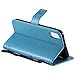 NOMO for iPhone XR Case,for iPhone XR Wallet Case,for iPhone XR Flip Case PU Leather Emboss Tree Cat Flowers Folio Magnetic Kickstand Cover with Card Slots for iPhone XR (6.1 inch) Release, Blue