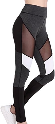 BENTA High Waist Fitness Yoga Sport Pants Printed Stretch Point Leggings FBA (L)