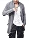 COOFANDY Mens Ruffle Shawl Collar Open Front Lightweight Long Length Drape Cape Overcoat Sweater with Pockets Grey Large