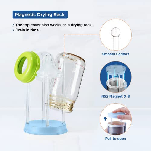 YOTIME Travel Baby Bottle Brush Set with Extendable Silicone Bottle