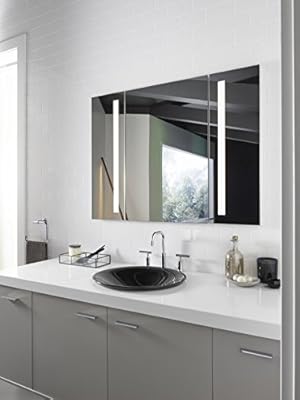 Kohler K 99011 Tl Na Verdera 40 Inch X 30 Inch Led Lighted Bathroom Medicine Cabinet Slow Close Hinge Internal Magnifying Mirror Aluminum Recess Or Surface Mount 3 Doors Amazon Sg Home Improvement