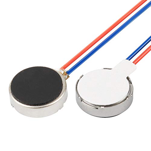 tatoko 20PCS 10mmx3mm Mini Vibration Motors DC 3V 12000rpm Flat Coin Button-Type Micro DC Vibrating Motor for Mobile Cell Phone Pager Tablet Household Appliances