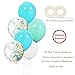 Snowflake Birthday Party Supplies Balloons 40 Pack 12 Inch White Light Aqua Blue Latex Balloons with Confetti Balloon for Baby Shower Winter Wonderland Party Decorations Christmas Party Favors