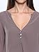 Persun Women's Grey Deep V-neck Button Closure Dip Back Blouse