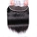Ucrown Brazilian Lace Frontal Closure with 3 Bundles Straight Virgin Hair Weave 13x4 Ear to Ear Frontal Lace Closure with Baby Hair 9a Human Hair Extension (14 16 18 +12, free part)