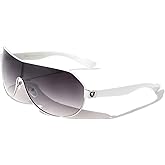 Mens Flat Top Sport Shied Aviator Sunglasses - Multiple Colors