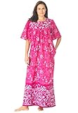 Only Necessities Women's Plus Size Border-Print Bib Lounger