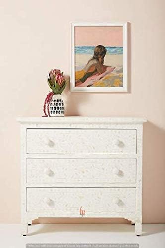 Bone Inlay Chest of 3 Drawers Beautifully Crafted Home Decor Furniture Decorative Floral Design Living Room Table