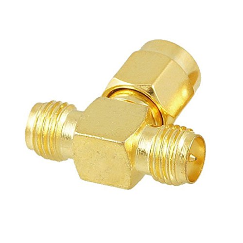 Yohii 1 Female to 2 Male RP SMA Female Triple T Rf Connector Adapter 3 Way Splitter 2pcs