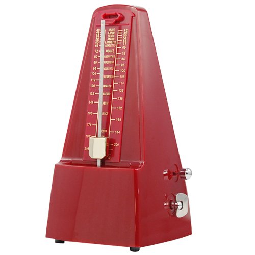 Accessotech Red Elegant Pyramid Metronome Tempo for Musicians Piano Guitar Wind-Up Clockwork