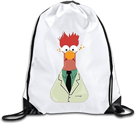 THE MUPPETS BEAKER SQUARED White Drawstring Backpack Sport Bag For Men &amp; Women