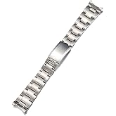Semdu 316L Stainless Steel 20MM Curved End O-yster Watch Band Bracelet Strap,Brushed stainelss steel 20mm watch bracelet