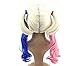 Glameow Adjustable Pink and Blue Ponytail Wig Long Curly Hair Halloween Costume Cosplay Wig