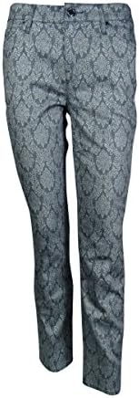 Ellen Tracy Women's Betty Slim Ankle Pants (2, Pewter Combo)