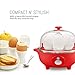 Elite Gourmet Easy Electric 7 Egg Capacity Cooker, Poacher, Omelet Maker, Scrambled, Soft, Medium, Hard Boiled with Auto Shut-Off and Buzzer, BPA Free