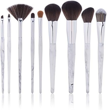 Professional makeup brushes Set Marble Pattern Premium Beauty brushes Kabuki Cosmetics Foundation Blending Blush Brushes Kit (Whtie)