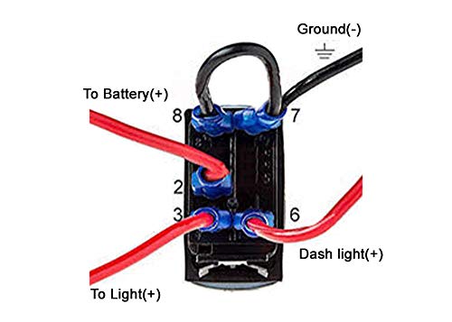 OZ-USA Dome Light On/Off Rocker Switch 5-Pin SPST Laser Blue LED Truck SUV Offroad RZR Polaris