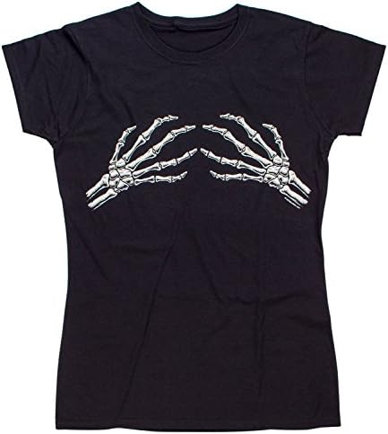 T-Shirt Bordello Skeleton Hands Women's Shirt Small Black