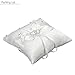 Hosaire Ring Bearer Pillow 4 x 4 inches Bow Rhinestone Double Heart Ring Pillow Wedding Decoration White