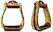 CHALLENGER Horse Saddle Western Trail Rawhide Leather Covered Roper Stirrups 51175thumb 3