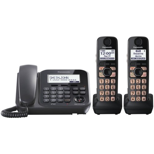 Panasonic KX-TG4772B Dect_6.0 2-Handset 1-Line Landline Telephone