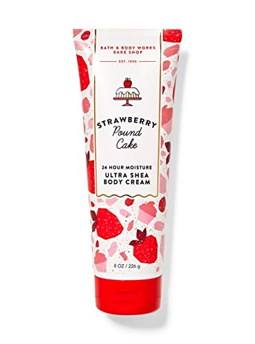 Bath & Body Works Skin Care Bundle Strawberry Pound Cake Wash Mist Cream Shower Gel and Lotion Full Size
