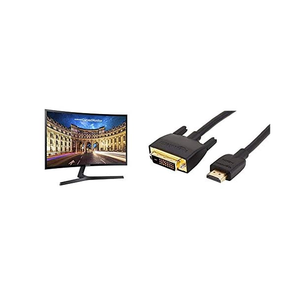 Samsung-Electronics-LC27F398FWNXZA-Samsung-Electronics-C27F398-27-Curved-Monitor-AmazonBasics-CL2-Rated-HDMI-Input-to-VGA-DVI-Output-Adapter-Cable-6-Feet Samsung-Electronics-LC27F398FWNXZA-Samsung-Electronics-C27F398-27-Curved-Monitor-AmazonBasics-CL2-Rated-HDMI-Input-to-VGA-DVI-Output-Adapter-Cable-6-Feet
