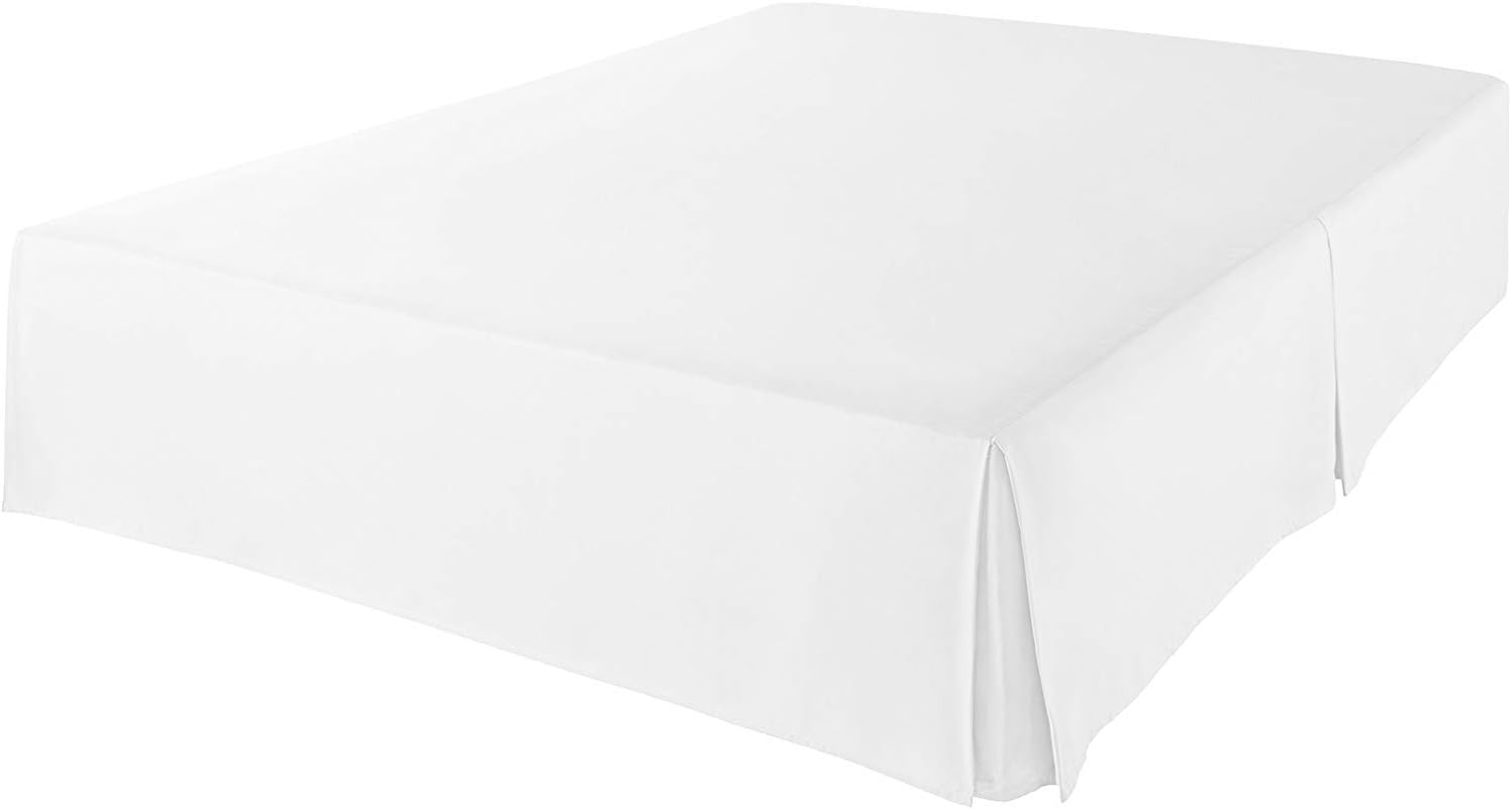 SHEETEX Present Super Soft 100% Organic Cotton 1000 Thread Count Emperor 84" X 84" Size One Piece Box Plated Bed Skirt 12 Inch Drop Length White Solid