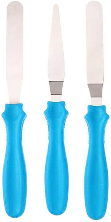 3Pcs Spatula Palette Knife Set, Cake Decorating Smooth Tools Kit, Stainless Steel