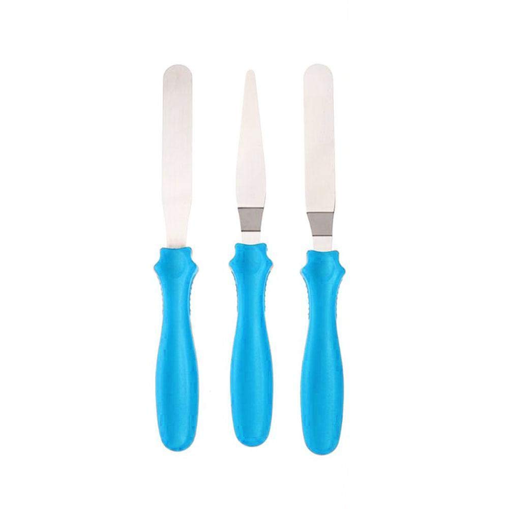 3Pcs Spatula Palette Knife Set, Cake Decorating Smooth Tools Kit, Stainless Steel