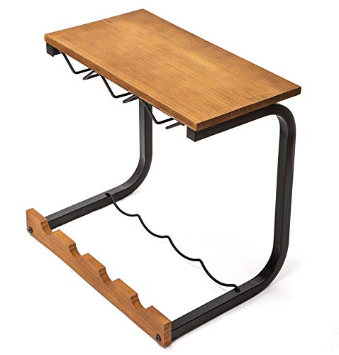 image for Soduku Wine Rack Wall Mounted Handmade Metal & Wood Wine Countertop Ra