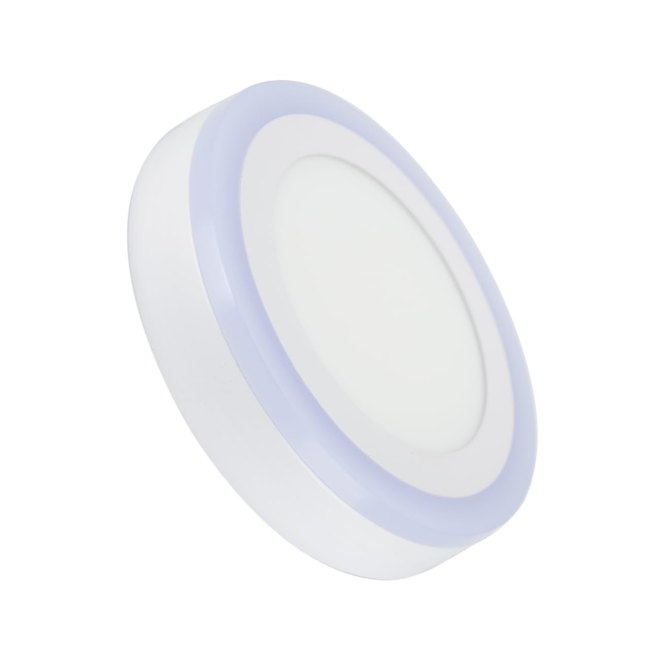 G.W.S® 18W+6W Blue Edge Lit Round Circle LED Surface Mounted Panel Downlight Ceiling Light Day White, LED Driver Included