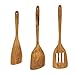 FAAY 3-in-1 Wooden Spatulas, Kitchen Utensils, Cooking Utensil, 100% Healthy Utensils from High Moist Resistance Teak, Eco-Friendly Wood Spatula for Non Stick Cookware