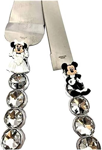 Mickey and Minnie Mouse Wedding Cake Knife and Server Set