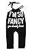 Newborn Baby Girls One-pieces Infant I am so fancy Printed Clothes Outfits(6-9months)/Tag 80, Black