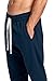 PROGO USA Men's Joggers Sweatpants Basic Fleece Marled Jogger Pant Elastic Waist (Small, Navy (Slanted Pocket))