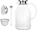 Glass Pitcher With Lid By Golden Spoon: Durable 68oz Glass Carafe With Airtight Cap - MicrowavFreezer Safe Borosilicate Glass For Hot And Cold Liquids - Comes With 2 Stirrers And A Strainer (68 oz)