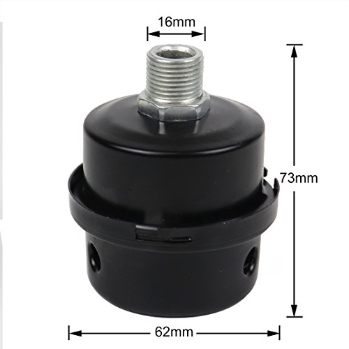BBT Air Compressor Intake Filter, 2 Pcs 16mm Thread Metal oil-less Air Compressor Air Filter Silencer Noise Muffler (3/8 PT 16mm) - Thumbnail 3